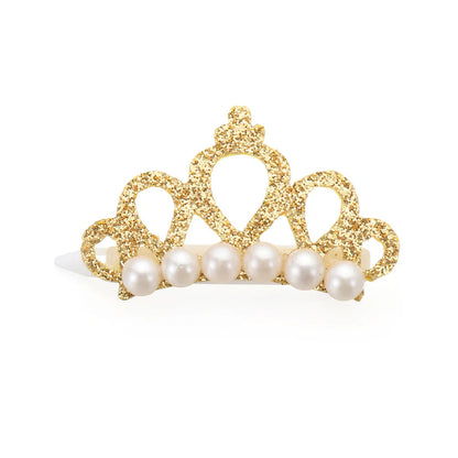 Pet Small Dogs Cat Faux Pearl Crown Shape Bows Hair Clips Head Decoration for Pets Puppy Hairpins Decor Grooming Accessoires