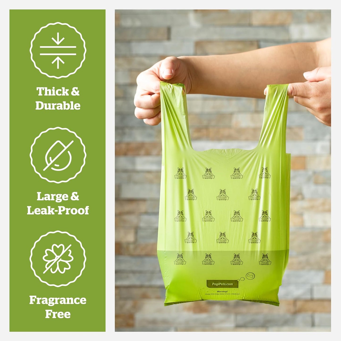 Pogi’S Dog Poop Bags with Handles – Extra-Thick, Leak-Proof, Large, Unscented, 900-Count