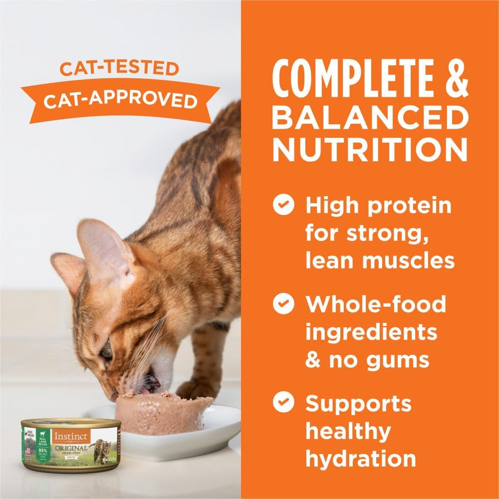 Original Grain Free Real Lamb Recipe Natural Wet Canned Cat Food by Nature'S Variety, 5.5 Ounce (Pack of 12)